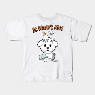 It wasnt me - furry dog Kids T-Shirt